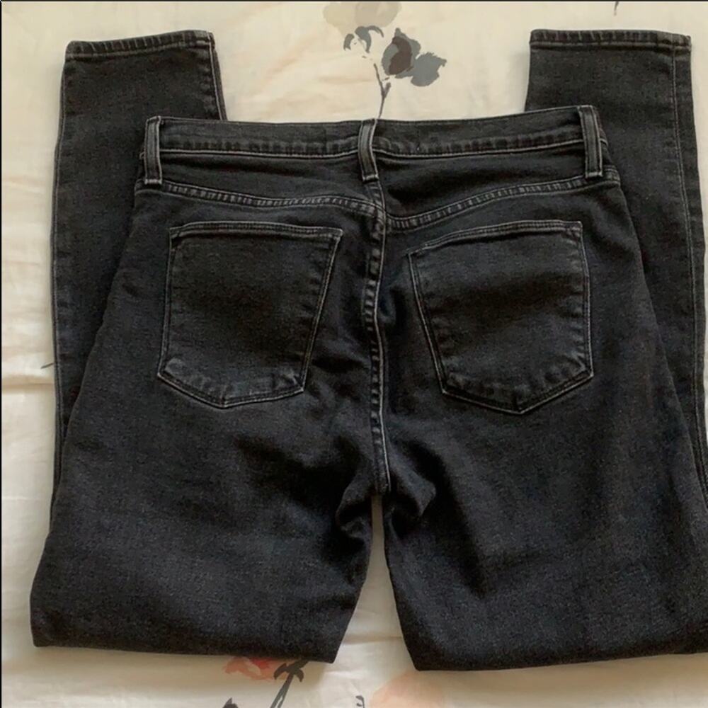 Gap Button Fly Washed Black Dark Grey Skinny High… - image 3